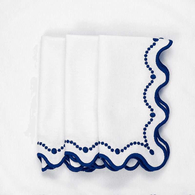 Marni Set of 4 Napkins, L40 x W40cm, Blue &  White