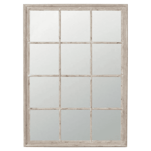 Image showing the Sash Window Mirror, H95 x H130cm, Distressed Wood Frame product.