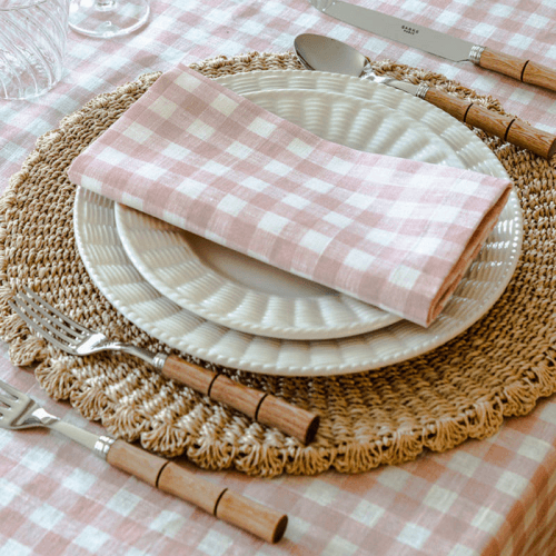 Image showing the Scalloped Abaca Placemat, D38cm, Natural product.