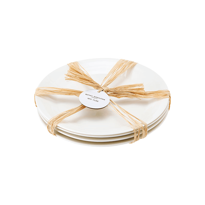 Pure Dinner Plates Set of 4, D28cm, White