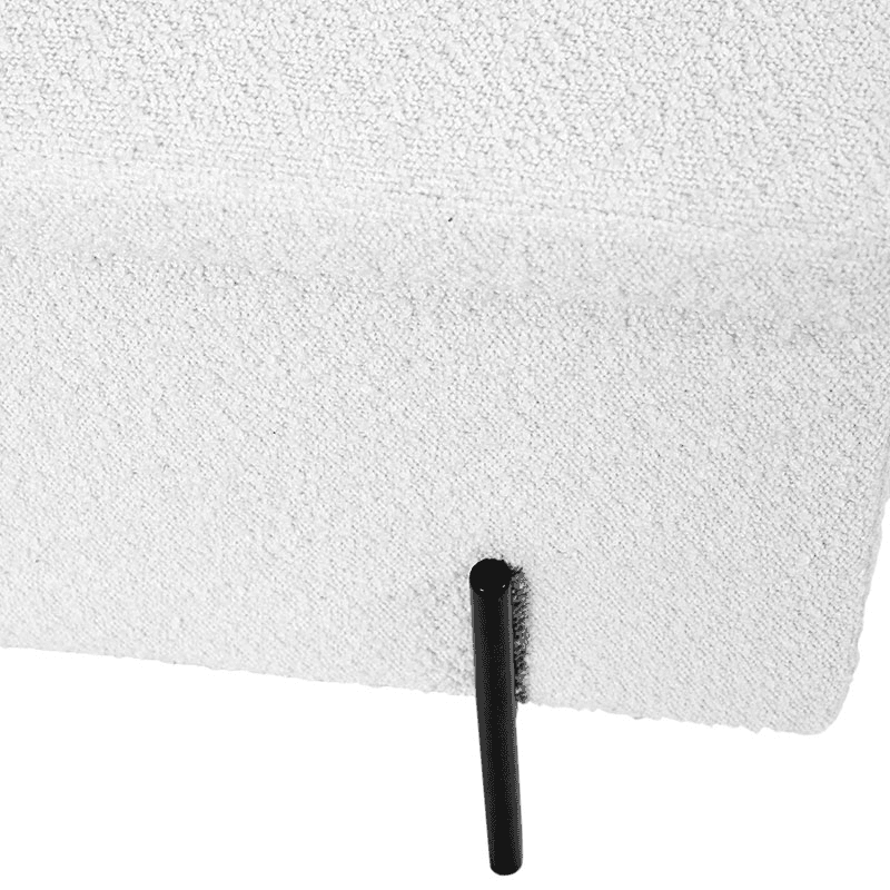 Catania Boucle Storage Bench, White