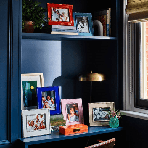 Image showing the Lacquer Bobbin Photo Frame, 5 x 7", Navy product.