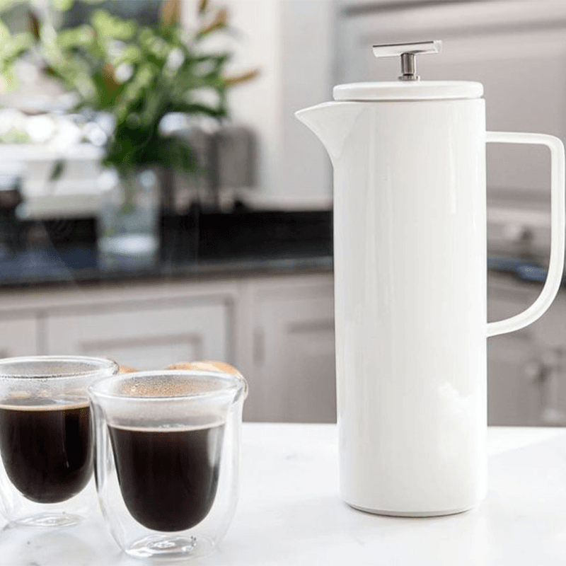 Ceramic Cafetière 8 Cup, 1.2L, White