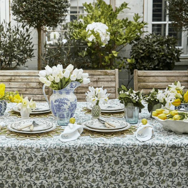 Green Petals Tablecloth Large