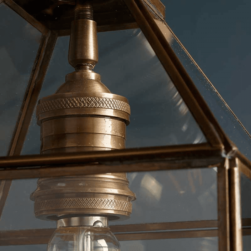 Carrington Large Lantern Pendant, H47cm x W20cm, Antique Brass