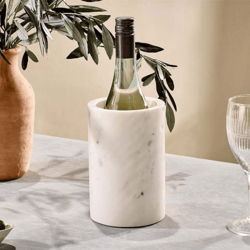 Image showing the Duru Marble Wine Cooler, H18cm, White product.