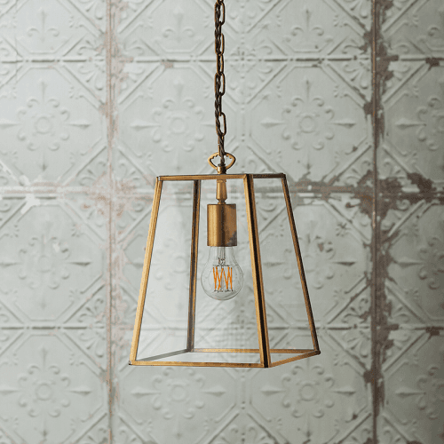 Image showing the Luxor Small Lantern Pendant, H26cm x W20cm, Antique Brass product.