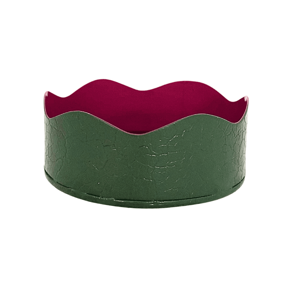 Toleware Coaster, D13cm, Dark Green & Raspberry
