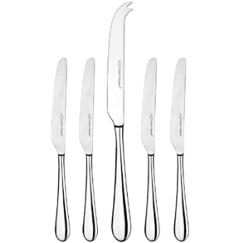 Image showing the Cheese & Butter Knife Set, Mulberry Mirror, 5 Piece product.