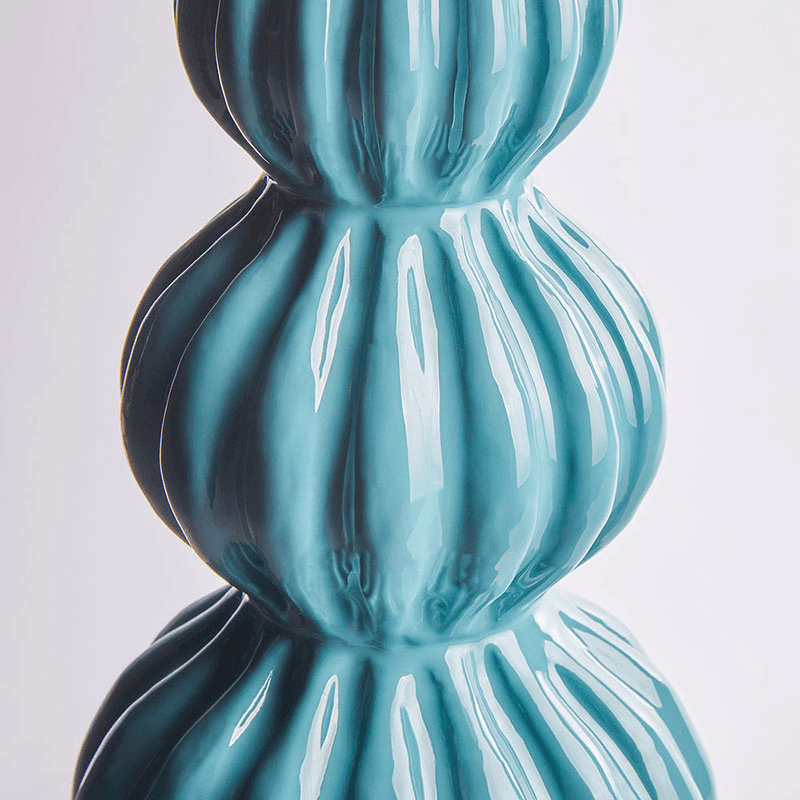 Jethro Table Lamp, H55cm, Turquoise Lacquered Wood
