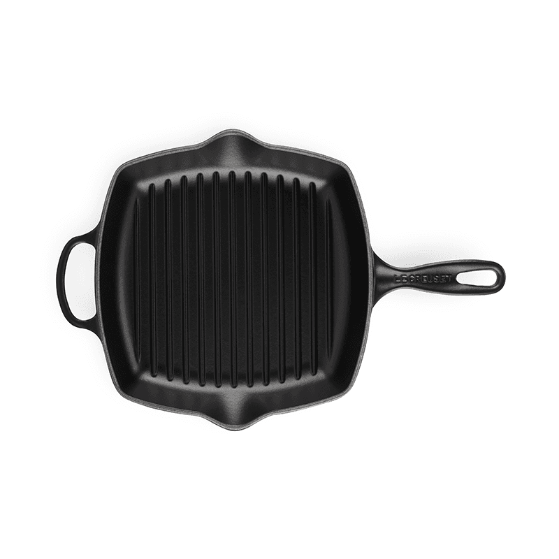 Signature Cast Iron Square grillit, 26cm, Satin Black