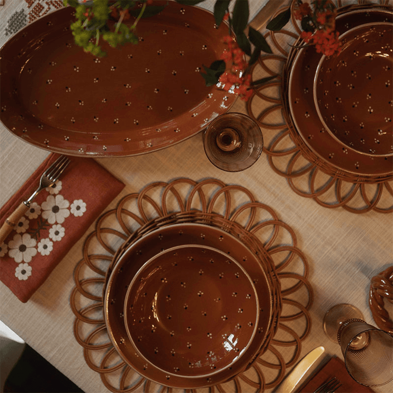 Dotty Large bowl, D22cm, Terracotta