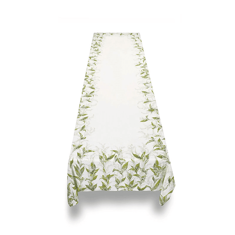 Lilly of the Valley Muguet' Linen Tablecloth, 165 x 300cm, White
