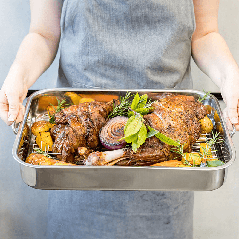 Large roaster and rack, 42 x 32cm, Stainless Steel