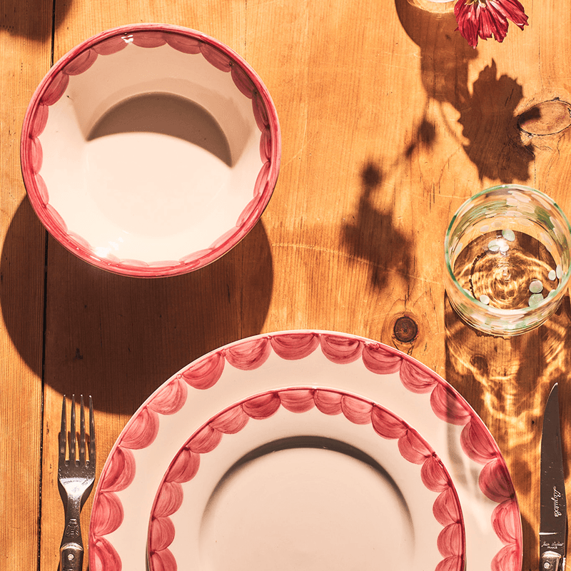 Scallop Set of 2 Bowls, D16cm, Pink