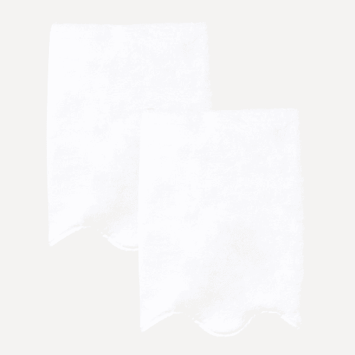 Image showing the Amelia Scalloped Pair of Hand Towels, White product.
