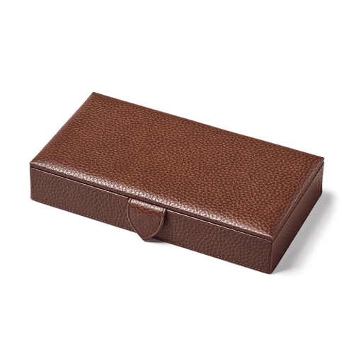 Image showing the Cufflink Box, L11.5 x W21.5cm, Tobacco Pebble product.