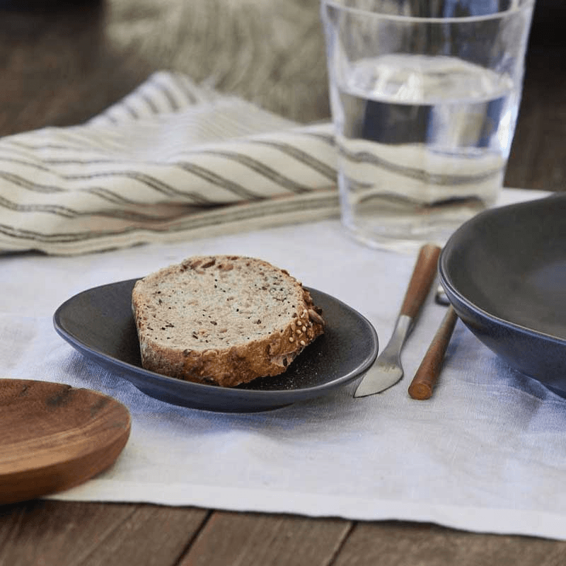Livia Set of 6 Oval Plates, D16cm, Matte Black