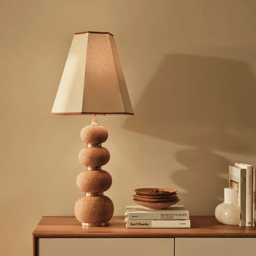 Image showing the Naomi Table Lamp, H90cm, Brown product.