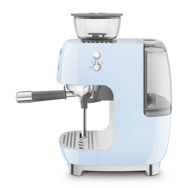Espresso Coffee Machine with Grinder, Pastel Blue