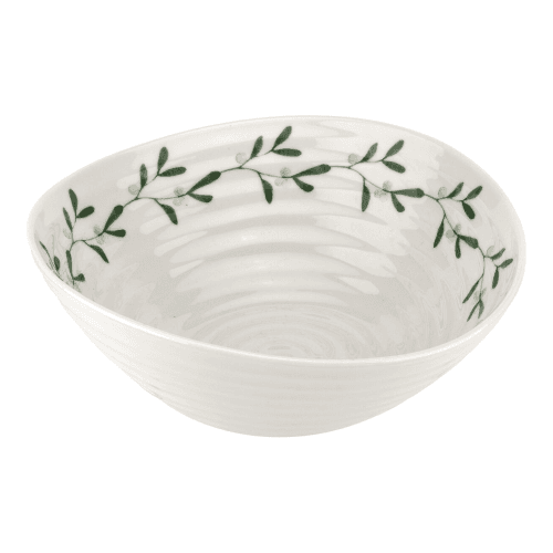 Image showing the Mistletoe Set of 4 Bowls, Dia19cm, White/ Green product.