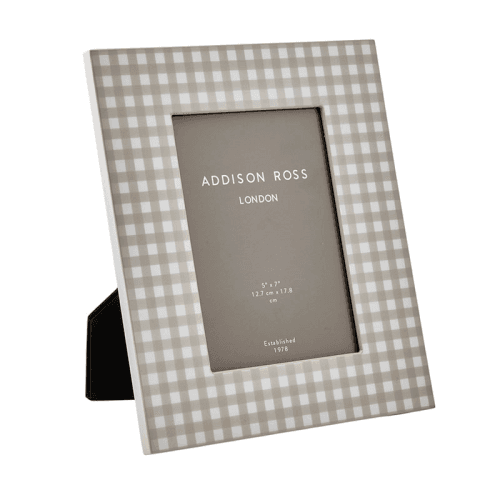 Image showing the Gingham Photo Frame, 5x7", Cappucino product.