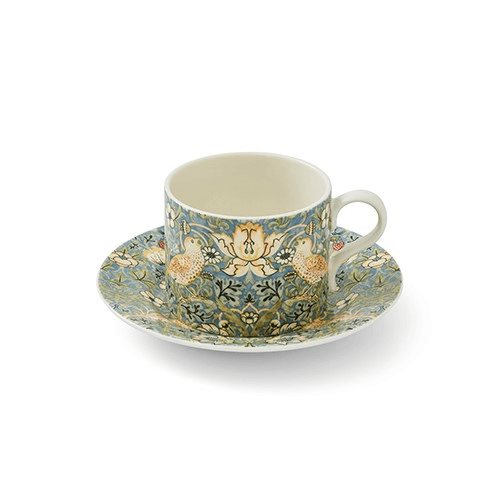 Image showing the Morris & Co Teacup and Saucer, 280ml, Strawberry Thief product.