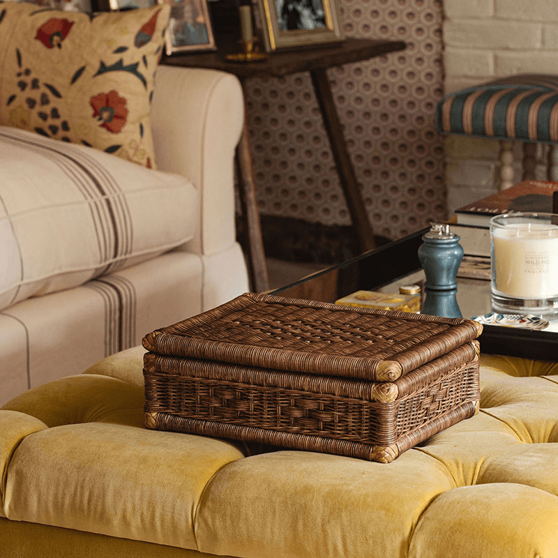 Sofie Rattan Storage Box, Teak