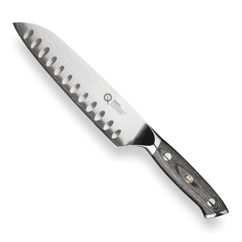 Q30 Series Damascus Steel Santoku Knife, 17.5cm, Black