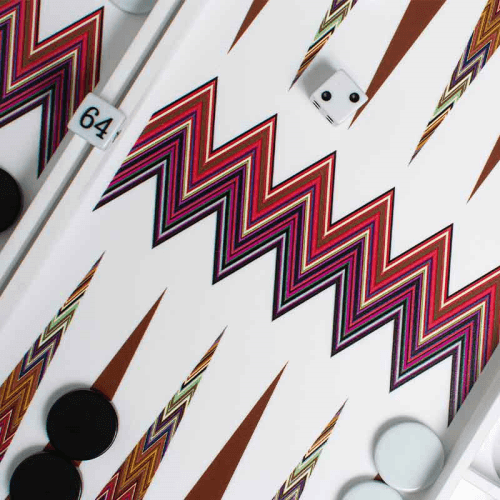 Image showing the Zig Zag Backgammon Board, L45 x W38cm, White product.