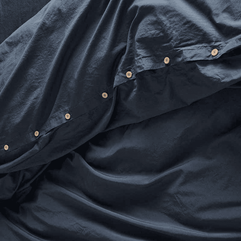 Relaxed Cotton Double Duvet Cover, Ink