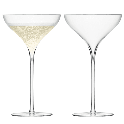 Image showing the Savoy Pair of Champagne saucers, 250ml, clear product.