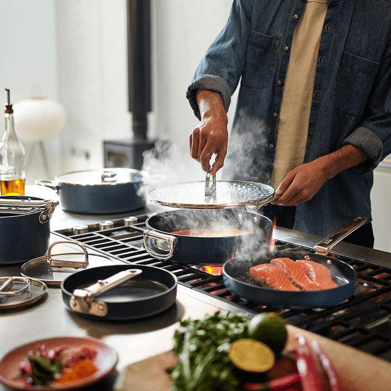Space Folding Frying Pan, 24cm, Midnight Blue