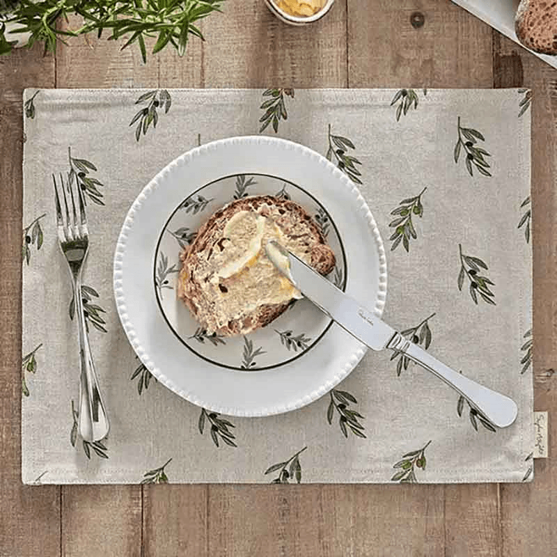 Olive Branch Set of 2 Placemats, Neutral