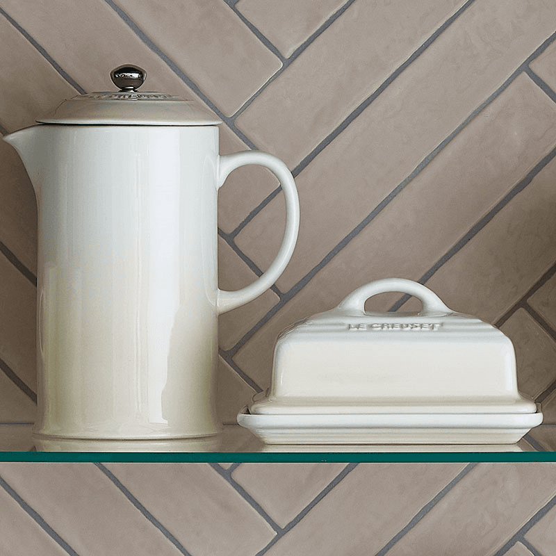 Stoneware Butter dish, 17 x 13 x 9cm, Meringue