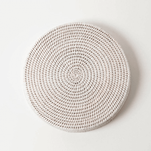 Image showing the Placemats, Latha, Rattan, White, Set of 4 product.