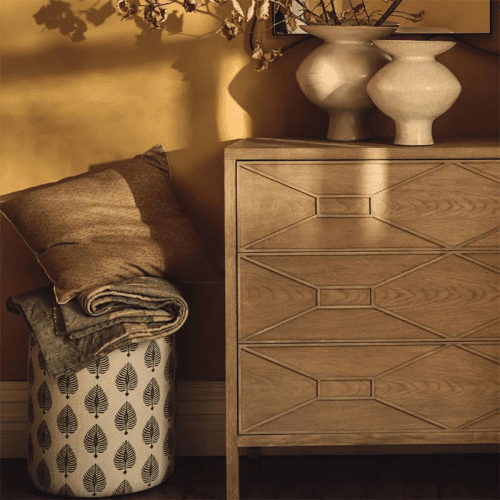 Image showing the Samena Round Ottoman, H50cm x Diameter 40cm, Ocellus Natural product.