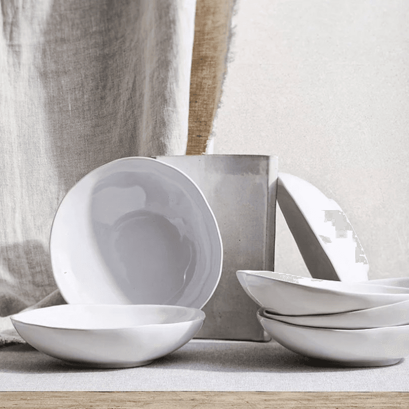 Portobello Set of 6 Pasta Bowls, D23cm, White