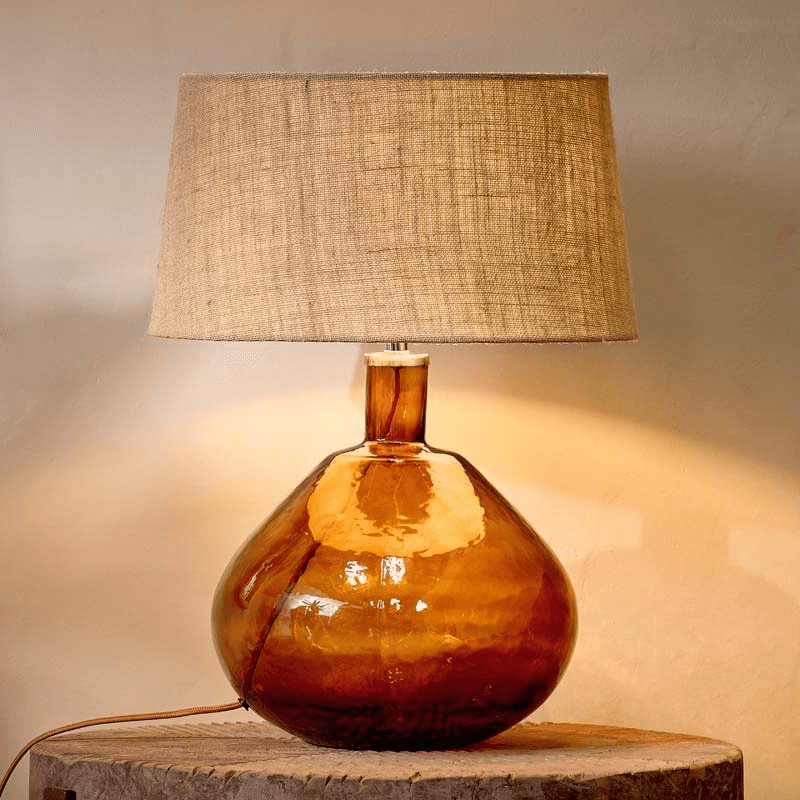 Baba Glass Table Lamp, H33cm, Burnt Orange