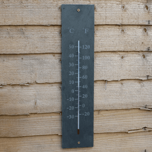 Image showing the Thermometer, H45 x D1 x W10cm, Slate product.