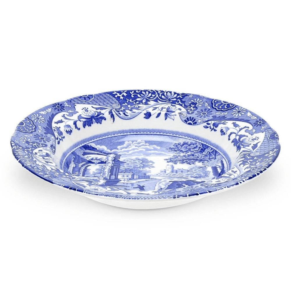 Blue Italian Set of 4 soup plates, 23cm