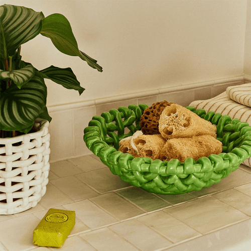 Image showing the Juicy Basketweave Bowl, D39cm, Apple Green product.
