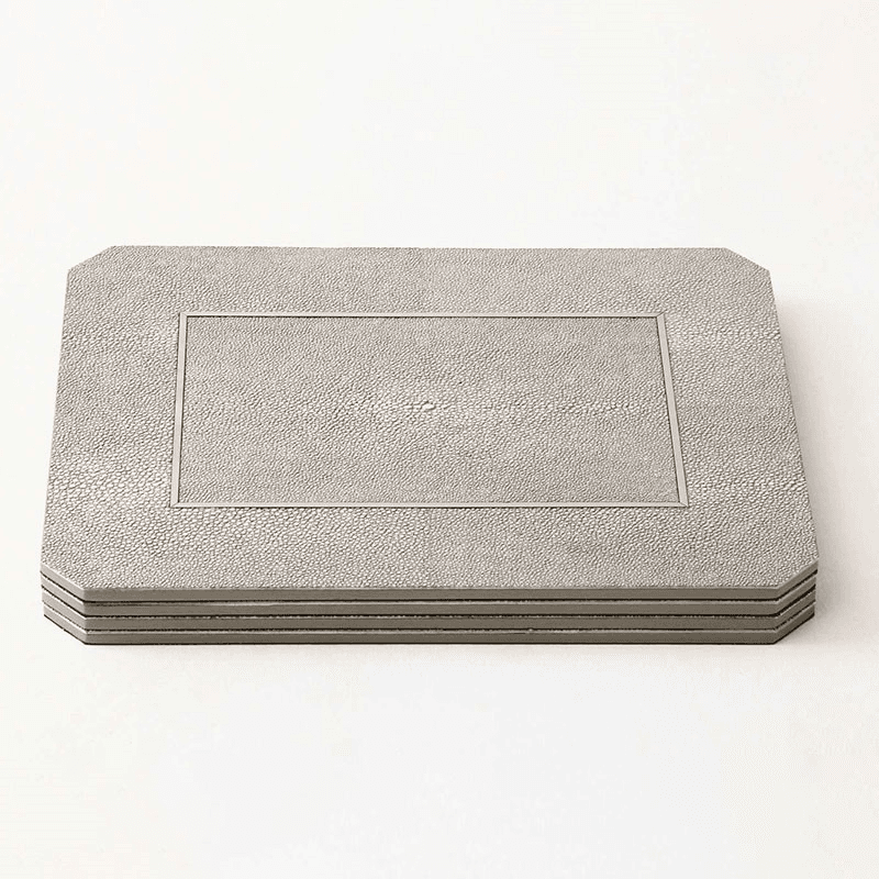 Otis Set of 4 Placemats, 20 x 30cm, Barley Shagreen