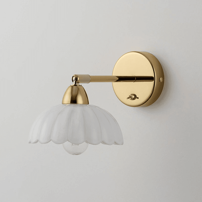 Flower Wall Light, H16cm, Opal