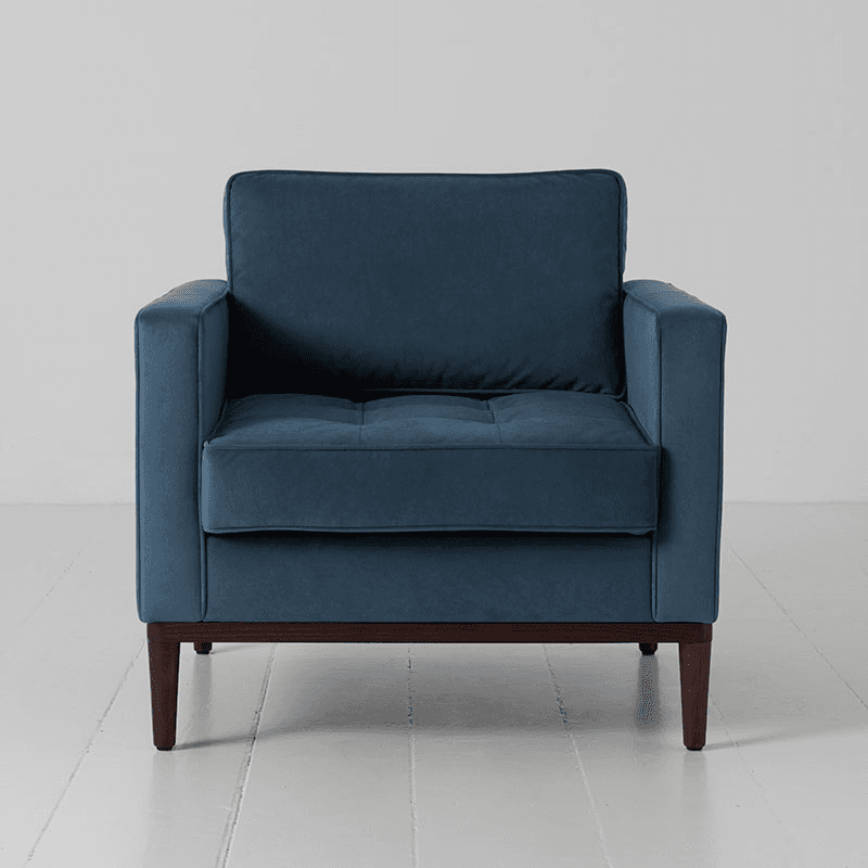 Model 02 Velvet Armchair, Teal