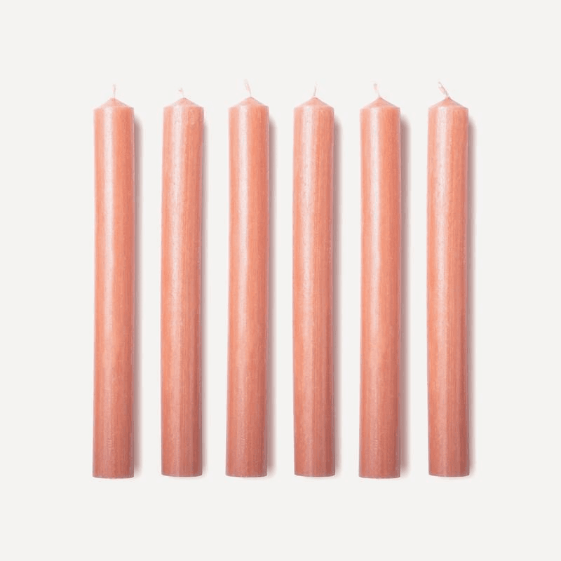 Cosmos Set of 6 Dinner Candles, H20cm, Orange