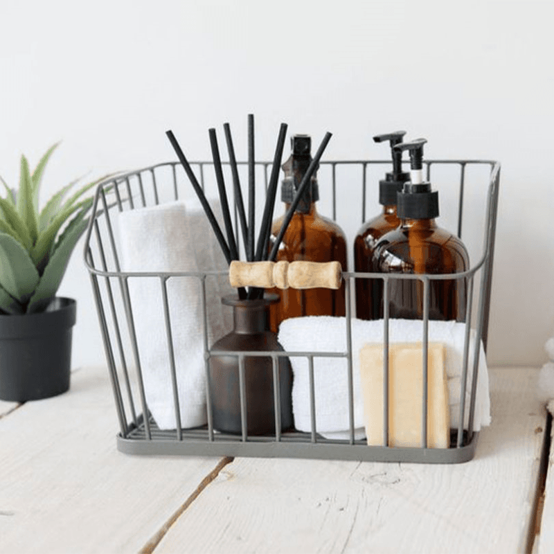 Living Nostalgia Large Wire Storage Basket, Grey
