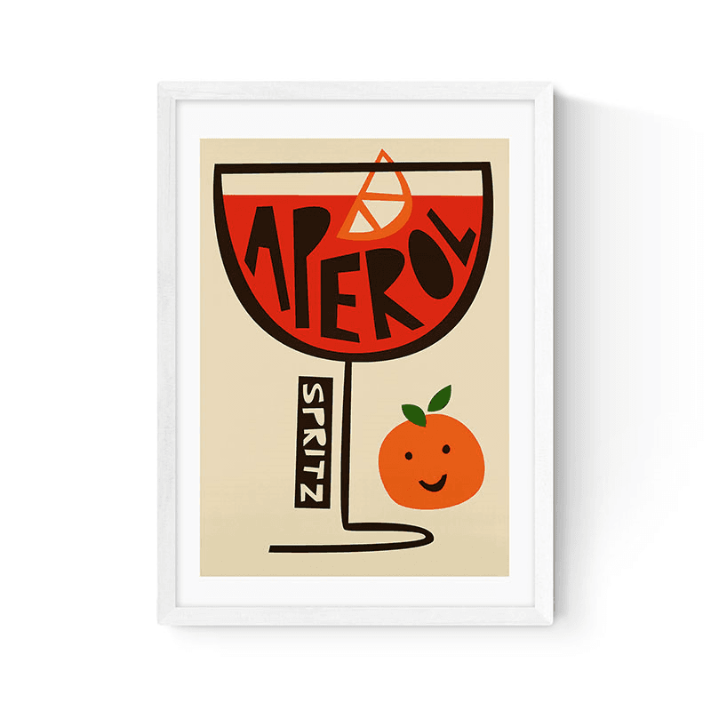 Fox and Velvet Aperol Spritz Art Print, H44 x W32cm, Multi