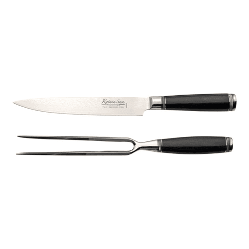 Image showing the Katana Saya Pakkawood 2 Pce Carving Knife & Fork Set product.