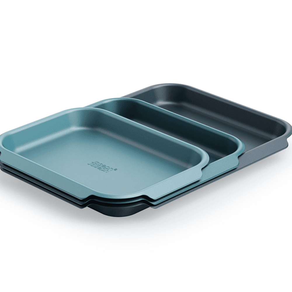 Nest Set of 3 Baking Trays, Blue